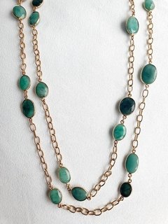 Colar de Esmeralda e Banho de Ouro 18k