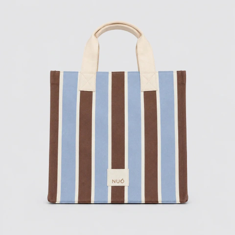 Bolsa Tote Listras Azul