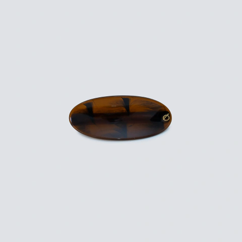 fivela de cabelo oval toffee
