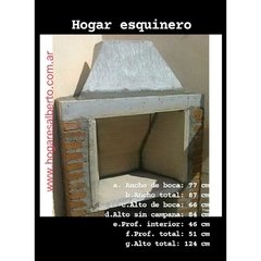 Hogar a leña esquinero