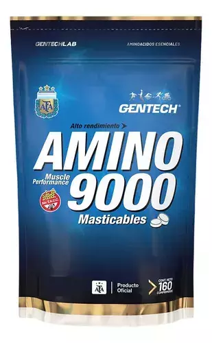 Amino 9000 Gentech 160 Tab Aminoácidos Masticables Sin Tacc