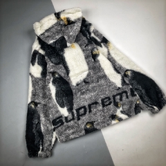 SUPREME PENGUIN HOODED FLEECE JACKET BLACK