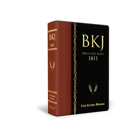 BIBLIA KING JAMES 1611 COM ESTUDO HOLMAN - MARROM COM PRETO - BV BOOKS