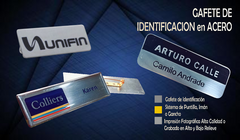 Banner de la categoría Gafetes en acero