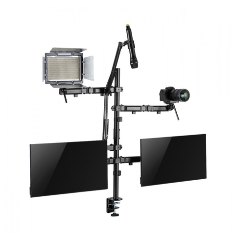 SOPORTE INTELAID DE ESCRITORIO SETUP 2 MONI CAMARA CAM MIC LUZ IT-SDM