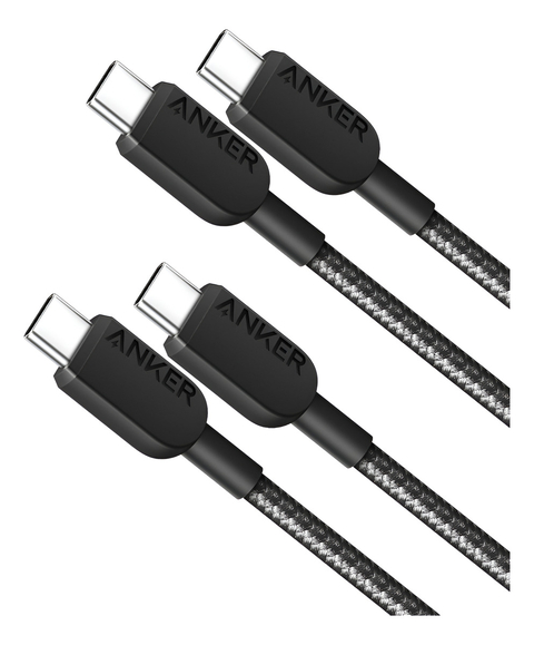 Cable Anker Usb C A Usb C Cable (3ft,2pack) Tenzado Negro