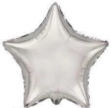 GLOBO ESTRELLA METALIZADA PLATEADA 23 cm