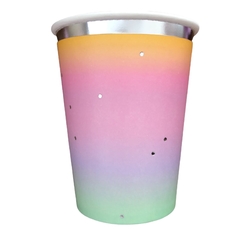 VASO POLIPAPEL ARCOIRIS SILVER x10