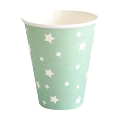 VASO POLIPAPEL VERDE ESTRELLITA x10