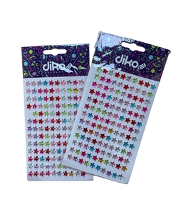 PLANCHA GEMAS ADHESIVAS PLASTICAS SIMIL CRISTAL ESTRELLA