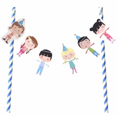 BANDERIN TORTA NIÑOS DEL MUNDO