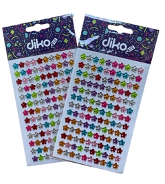 PLANCHA GEMAS ADHESIVAS PLASTICAS SIMIL CRISTAL FLOR