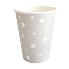 VASO POLIPAPEL PLATEADO ESTRELLITA x10