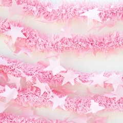 GUIRNALDA BOA ROSA CON ESTRELLA 180 Cm