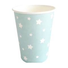 VASO POLIPAPEL CELESTE ESTRELLITA x10