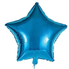 GLOBO ESTRELLA METALIZADA CELESTE 23 cm