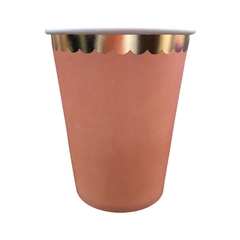 VASO POLIPAPEL PASTEL DURAZNO GOLD