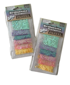 BRILLANTINA SIFAP C/FORMA HEXAGONO PASTEL X 6