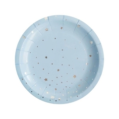 PLATO CELESTE ESTRELLITAS PLATEADAS