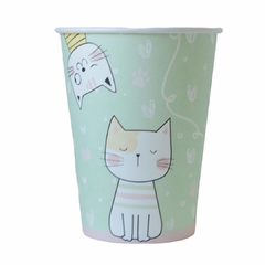 VASO POLIPAPEL GATITO x10