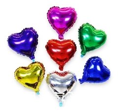 GLOBO CORAZÓN AZUL METALIZADO 23cm - ParaHacerFiesta