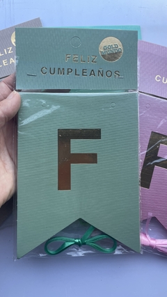 BANDERÍN “FC” PARTY HOLOGRAFICO VERDE SECO - comprar online