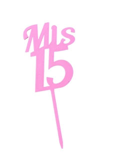 TOPPER PLÁSTICO “MIS 15” ROSA