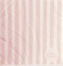 SERVILLETA RAYADA ROSA/BLANCA x25