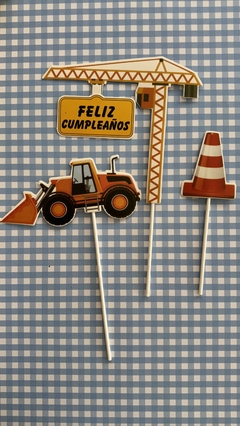 TOPPER TORTA CONSTRUCCIÓN x3 - comprar online