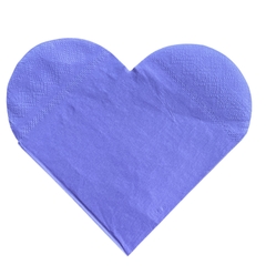 SERVILLETA FORMA CORAZON LILA x 20 unidades