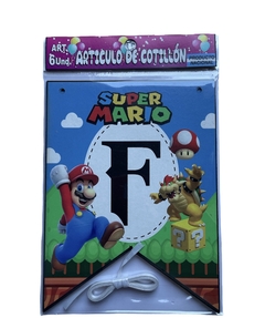 BANDERÍN CARTÓN “FELIZ CUMPLE” MARIO BROSS