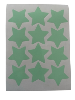 STICKER ESTRELLA VERDE PASTEL x plancha - comprar online