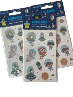 TATTOO TEMPORAL ESPACIO - Set x 10 planchas - comprar online