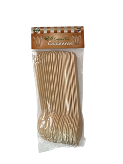 CUCHARA DE BAMBU 17cm - Bolsa x 25 unidades