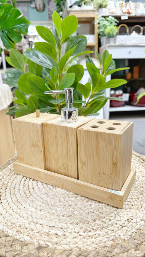 Juego de baño bambu - comprar online