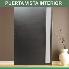 Puerta de chapa inyectada bastonada con apliques símil color aluminio. Chapa Nº 20. De 0.80 x 2.00m con portada lateral - Ventas Metalicas