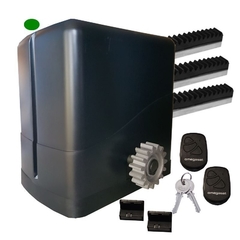 KIT MOTOR CORREDIZO KAZA 600  OMEGASAT 600 KG + 2 CONTROLES + 3 METROS DE CREMALLERAS