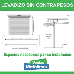 Portón levadizo automático 2 controles. De 2.70 x 2.35 Sin Contrapesos Ideal Camioneta o 4x4 Nuevo Modelo - tienda online