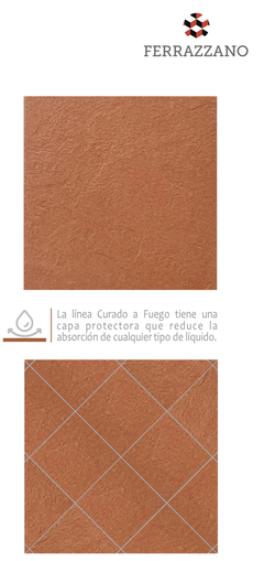 Ceramica Salteña Ferrazzano Colonial Calchaqui Curado A Fuego 36x36 Rojizo Mate en internet