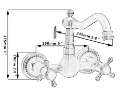 Griferia De Pared Externa Baño Vintage Bronce Antiguo 8360-AB en internet
