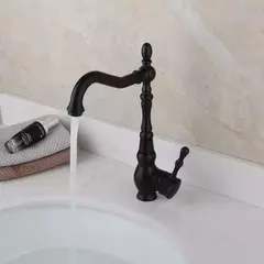 Grifería De Baño De Diseño Vintage Monocomando Negro Mate glomma 97017-B