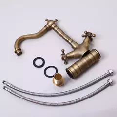 Griferia De Baño Vintage Alta Bimando Bronce Antiguo Valemma glomma 8631 - tienda online