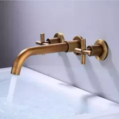 Griferia De Pared Doble Comando Bronce Para Baño Moderna Fiora 45JF - comprar online