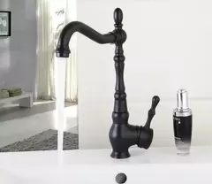 Grifería De Baño De Diseño Vintage Monocomando Negro Mate glomma 97017-B - comprar online