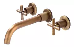 Griferia De Pared Doble Comando Bronce Para Baño Moderna Fiora 45JF - Mosaico BA