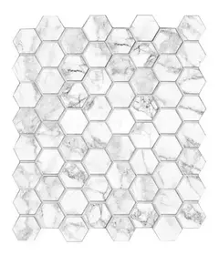 Imagen de Malla Revestimiento Hexagonal Marmol Carrara Italiano
