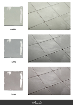 Azulejo Antico Acuarela 13x13 Brillante HUMO MARFIL DUNA (precio por caja 0,50m2)