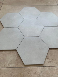 Hexagono Mate Porcelanato Acuarela 17,5x20 gris cemento x m2