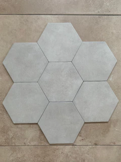 Hexagono Mate Porcelanato Acuarela 17,5x20 gris cemento x m2 - comprar online