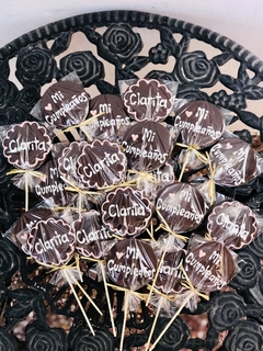 Paletas de chocolate personalizadas x 20 unidades - Dulces Chinitas